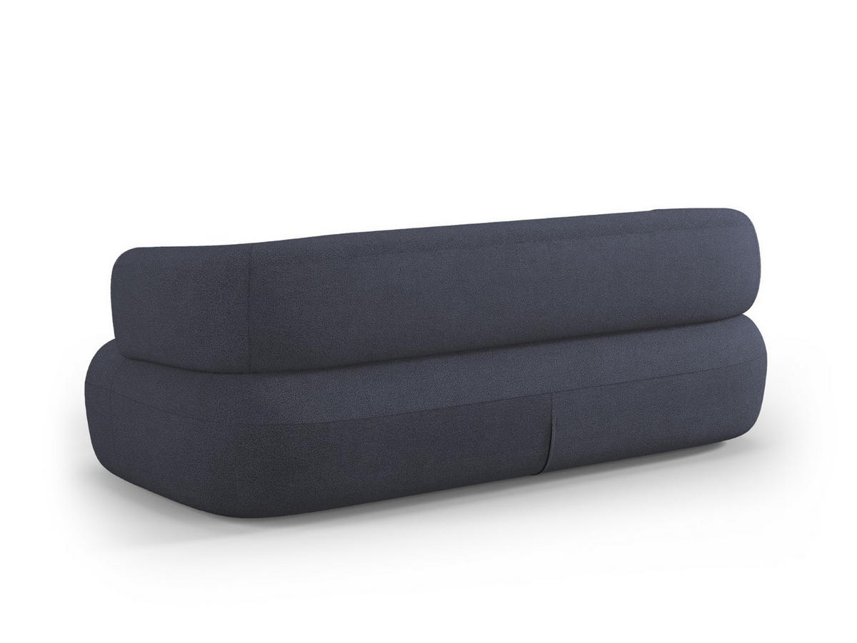 SOFA Jenny aus Boucle dunkelblau 3 Sitzplätze - Dunkelblau, Textil (90/73/178cm) - Micadoni