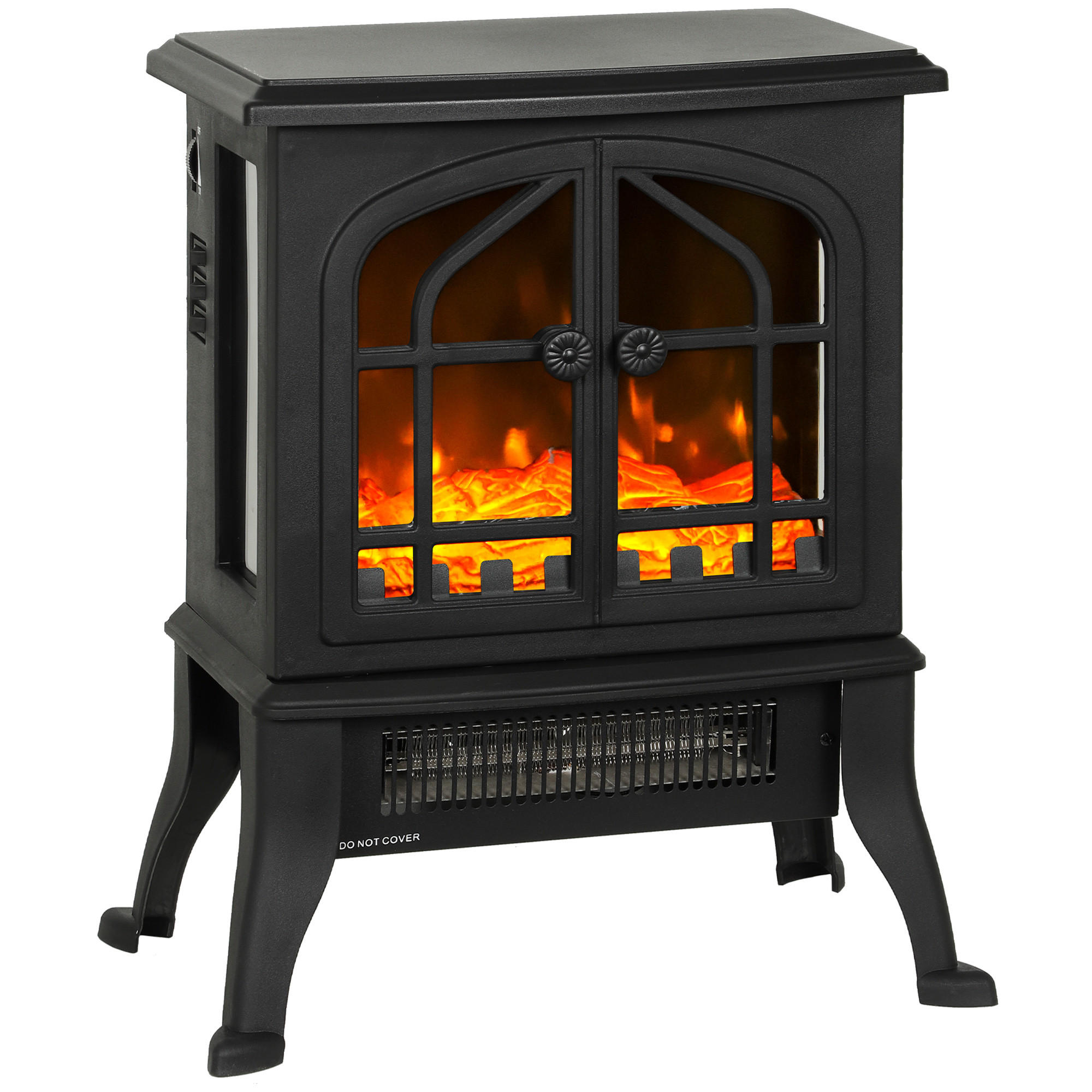 ELEKTROKAMIN DE-17060 3D-Flammeneffekt 900/1800 W Schwarz - Schwarz, Kunststoff (39/48/24cm) - ComfortXL