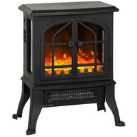 ELEKTROKAMIN DE-17060 3D-Flammeneffekt 900/1800 W Schwarz - Schwarz, Kunststoff (39/48/24cm) - ComfortXL