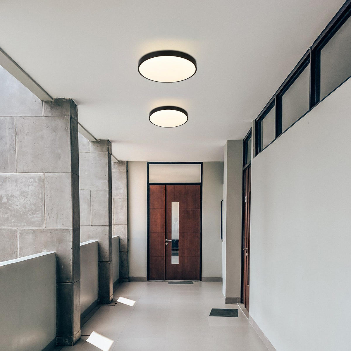 DECKENLEUCHTE Zinniara 21/21/5.7 cm - Schwarz, Kunststoff (21/21/5.7cm) - ZMH