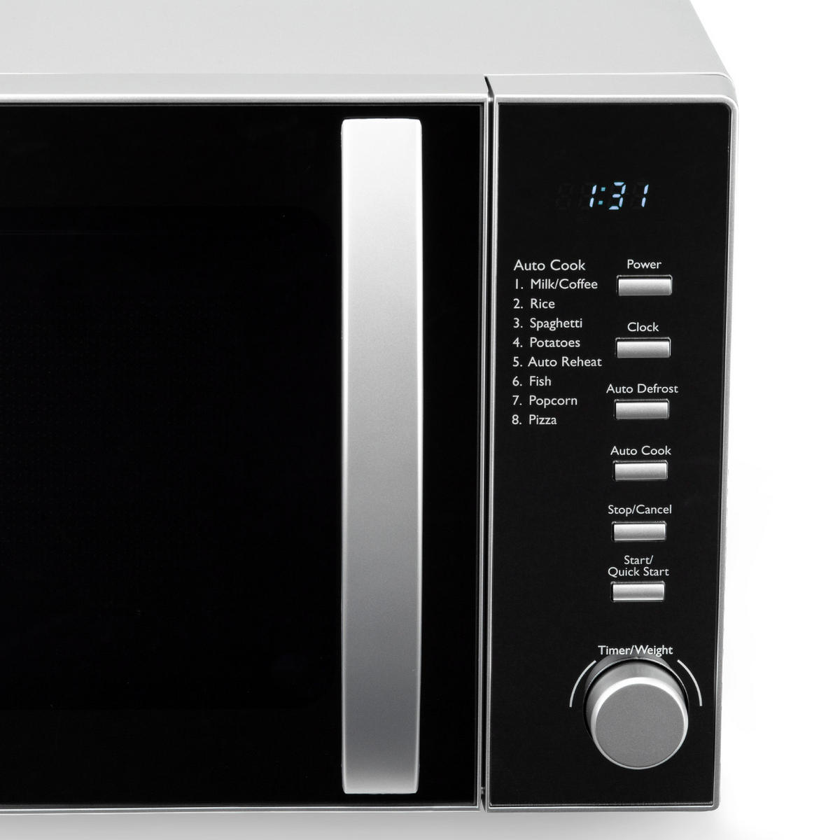 MIKROWELLE VIO2 Schwarz und Silber, Multifunktion 6 Heizstufen und Abtaufunktion-Timer, 700W - Silberfarben, Metall (29.5/18/25.5cm) - HKoenig