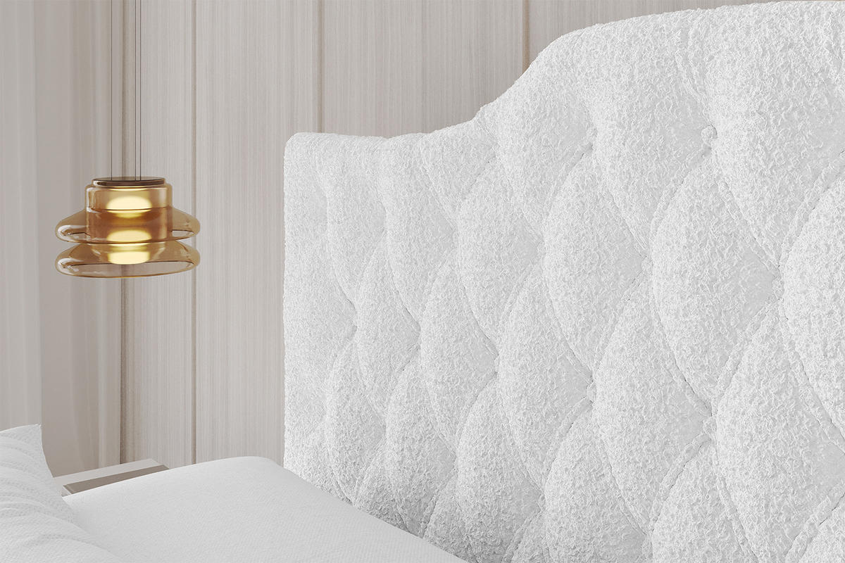 POLSTERBETT mit Bettkasten und Lattenrost, Boxbett ohne Matratze - FALIO 180x200 Weiß - Weiß, Holzwerkstoff/Textil (180/200cm) - ALTDECOR