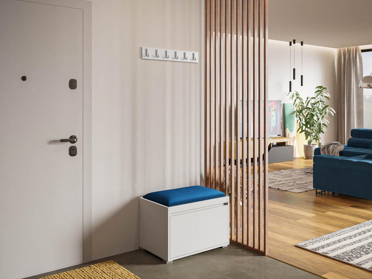 GARDEROBEN-SET Grawis 60 III - Blau/Silberfarben, Holzwerkstoff/Kunststoff (64.5/45/34cm) - MIRJAN24