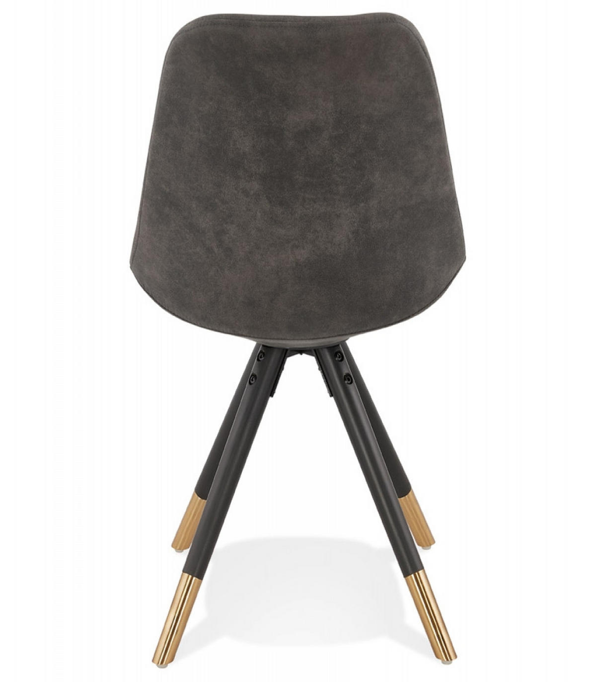STUHL Holzgestell mit Goldakzenten Mikrofaserbezug gepolstert, Anthrazit 48x56x83 cm - Anthrazit/Schwarz, Holz/Buchenholz (48/83/56cm) - KADIMA DESIGN