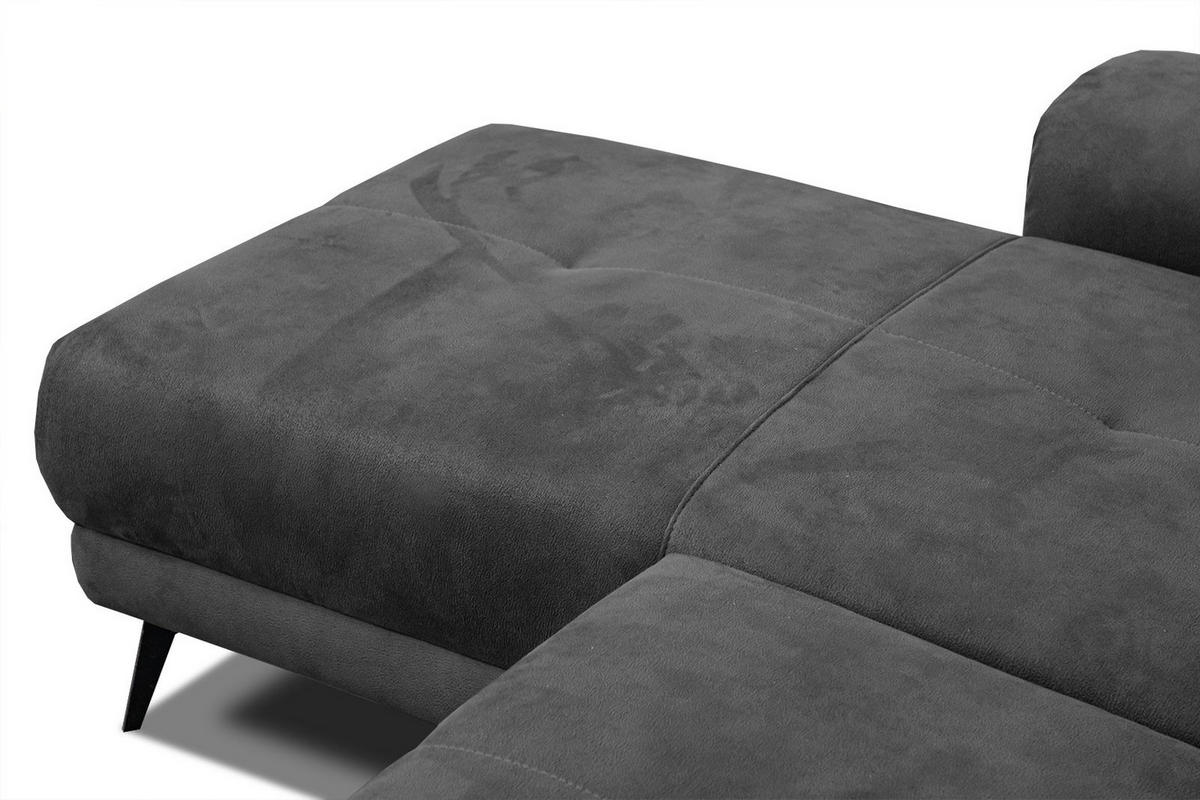ECKSOFA FIERO 4-Sitzer, dunkelgrau - Dunkelgrau/Schwarz, Holzwerkstoff/Textil (158/269cm) - Courtois Laville