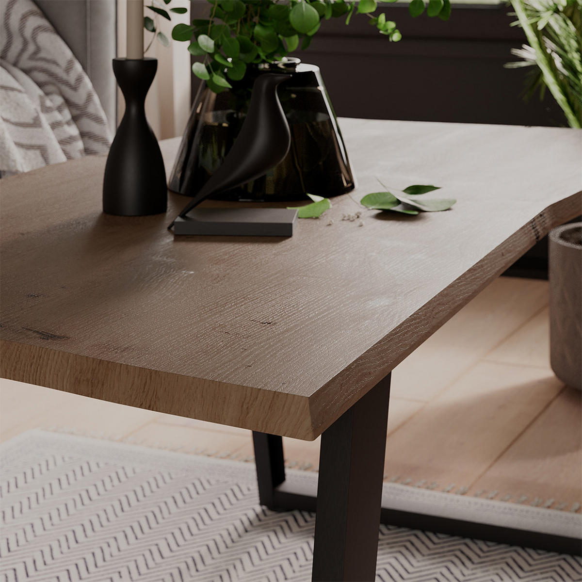 COUCHTISCH Yan Artisan 90 x 50 cm - Hellgrau, Holzwerkstoff (50/90/40cm) - Vicco