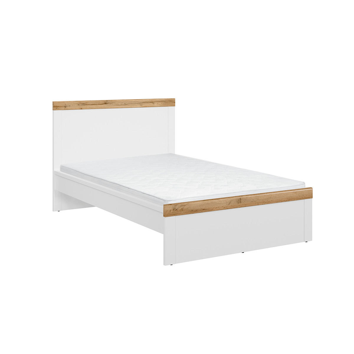 BETT 120/200 Hella Weiß und Holz - Weiß, Holzwerkstoff (120/200cm) - Petits-meubles