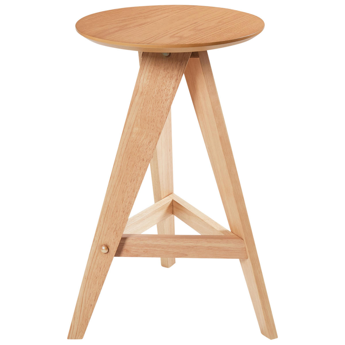 BARHOCKER 2er-Set Holz Hellbraun Aroma - Hellbraun, Holz (43/62/43cm) - Beliani