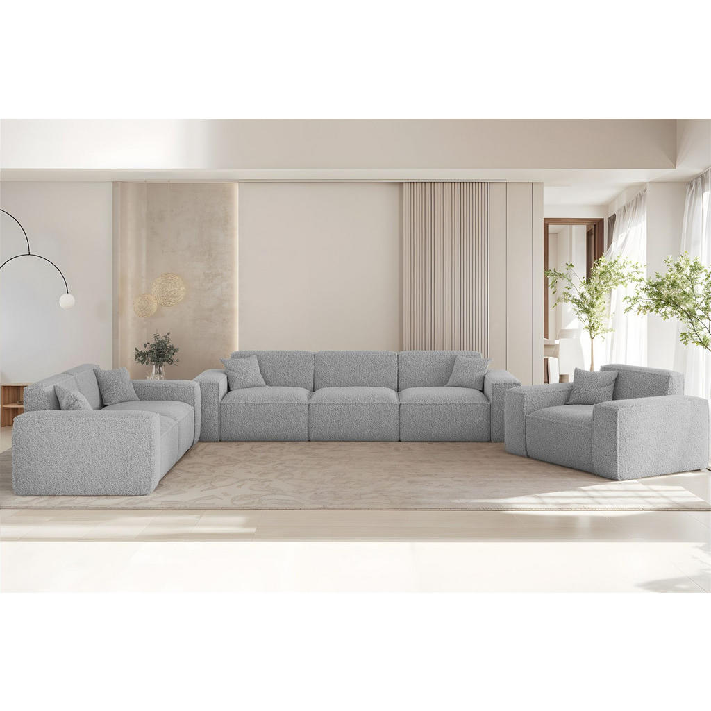 Thumbnail - Fun Möbel Sofa, Hellgrau, Textil, 182x73x90 cm, Wohnzimmer, Sofas & Couches, Sofas, 2-Sitzer Sofas