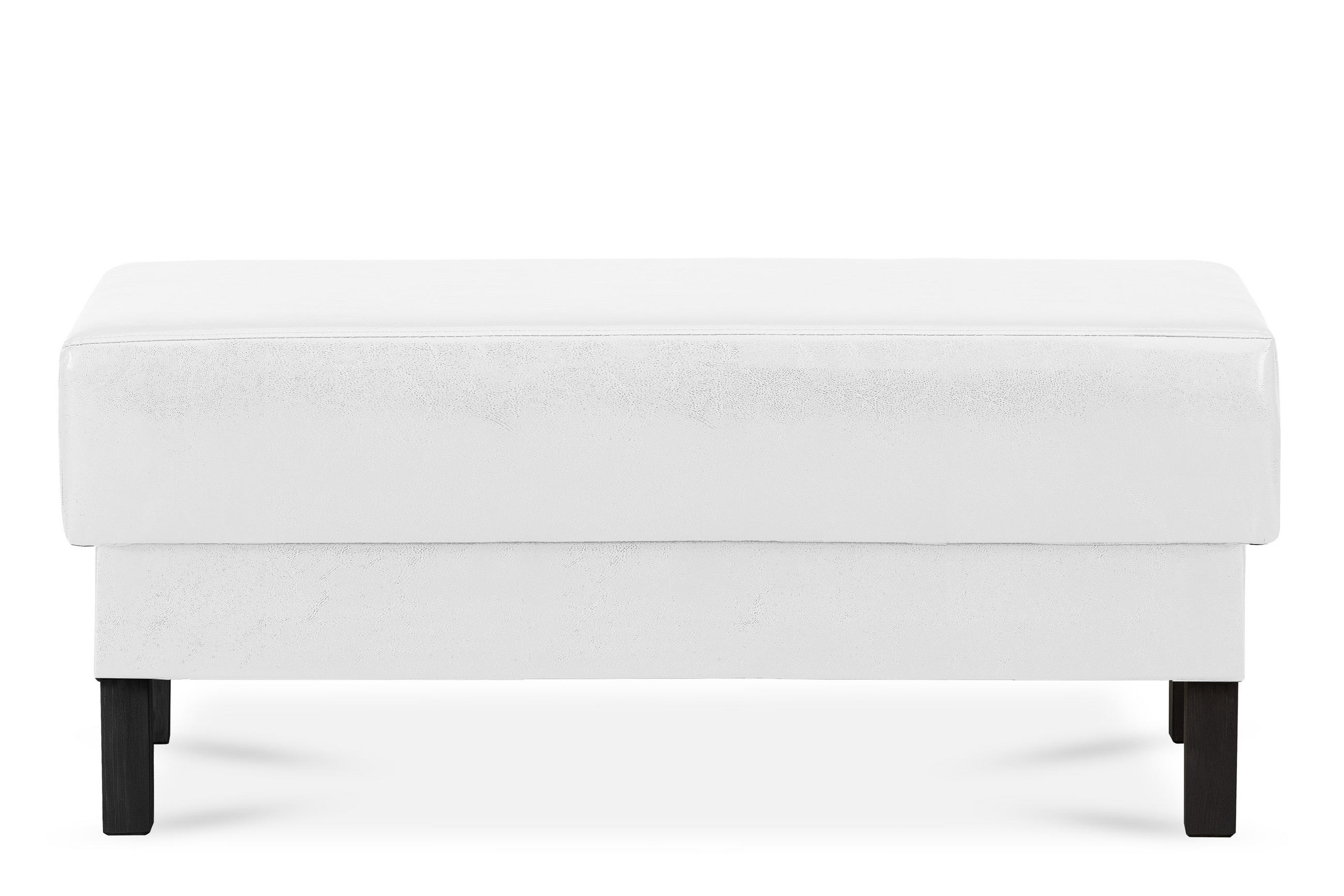 SITZHOCKER ESPECTO auf hohen Holzbeinen, weiß - Schwarz/Weiß, Textil (106/47/56cm) - KONSIMO®