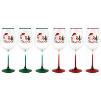 WEINGLAS Merry Christmas 6er Set 8,5/8,5/25 cm - Multicolor, Glas (0.45L) - FURNARO