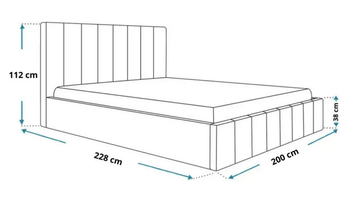 POLSTERBETT LUNA mit Kopfteil, 180 x 200 cm, Doppelbett mit Bettkasten und Lattenrost aus Metall, Boucle Stoff: Rosa - Rosa, Holz/Textil (180/200cm) - Agmat-Furniture