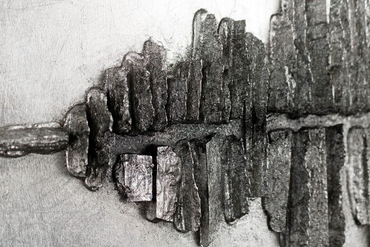 HOLZBILD Silber 120/55 cm - Silberfarben, Holz (7.6/55cm) - KUNSTLOFT