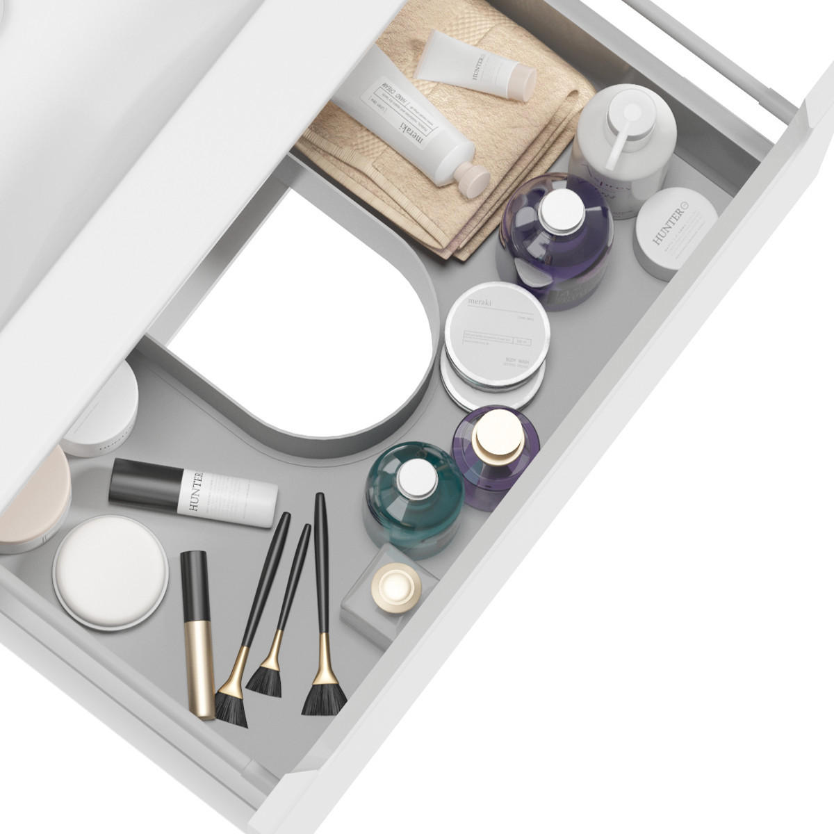 BADMÖBEL Livia 2er-Set Weiß - Weiß, Holzwerkstoff (80/62.5/46cm) - Petits-meubles