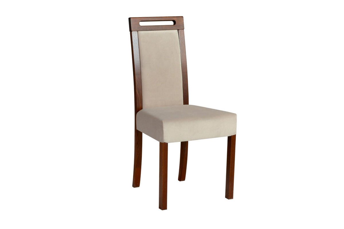 STUHL 2er Set ROMA 5 nussbaum - Beige/Nussbaumfarben, Holz (43/96/40cm) - Leaf Design