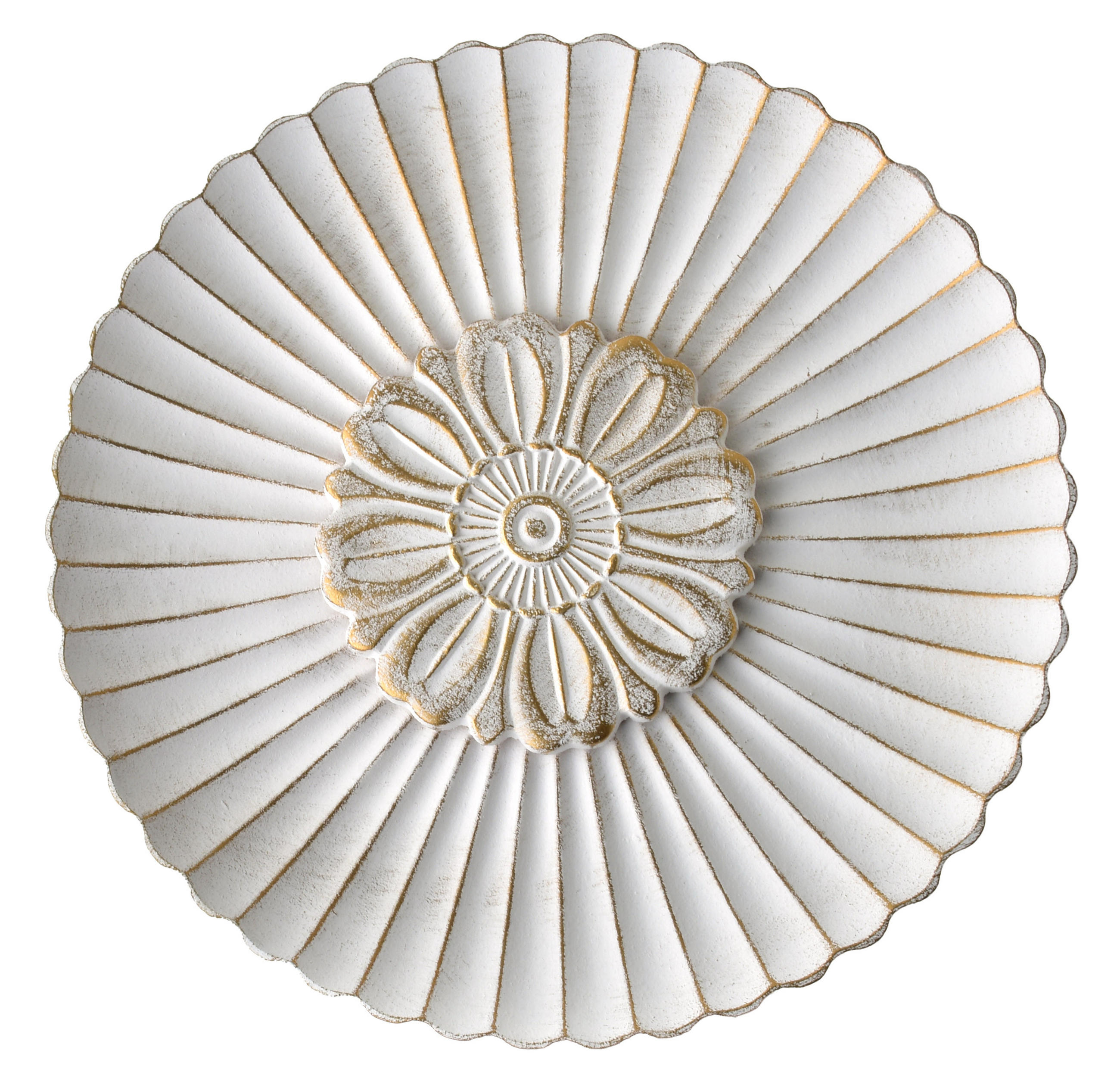 DEKOSCHALE Daz Natur 31.5/31.5/14.5 cm Holz - Weiß, Holz (31.5/15.4cm) - Mondex