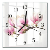 WANDUHR 30x30 cm - Magnolie - Pink, Glas (30/30/0.4cm) - TULUP