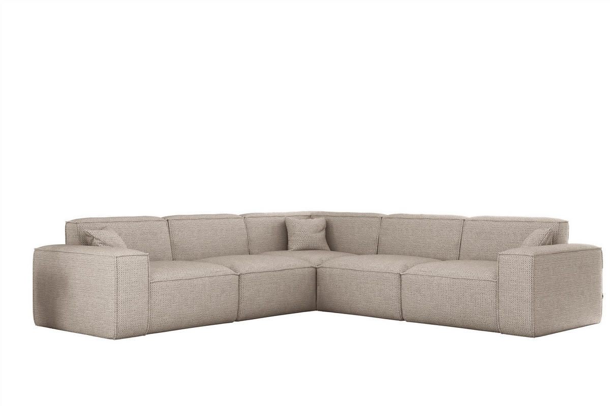 ECKSOFA Celes Premium In Artico - Creme, Holzwerkstoff/Textil (246/246cm) - Fun Möbel