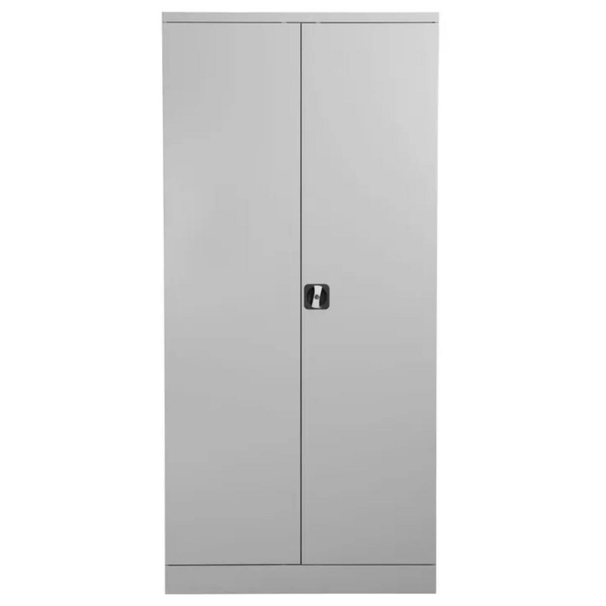 STAHLSCHRANK Bee mit 8 verzinkten Fachböden 195x92x50 cm Korpusfarbe Lichtgrau Frontfarbe Lichtgrau - Hellgrau, Metall (92/195/50cm)