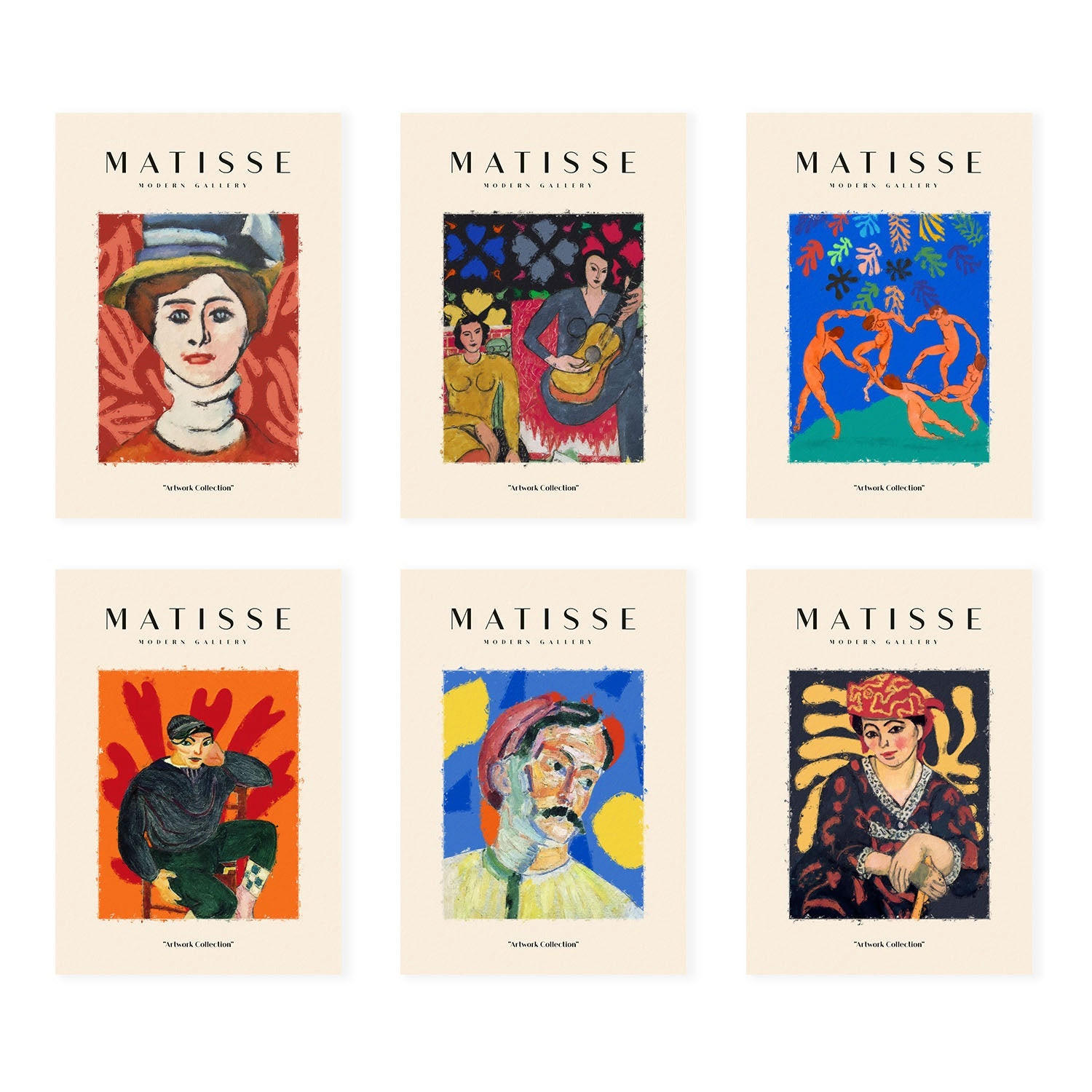 POSTER Set Mit 6 Illustrationen Von Henri Matisse Porträts A3 Rahmenlos - Klar, Papier (29/3cm) - Nacnic