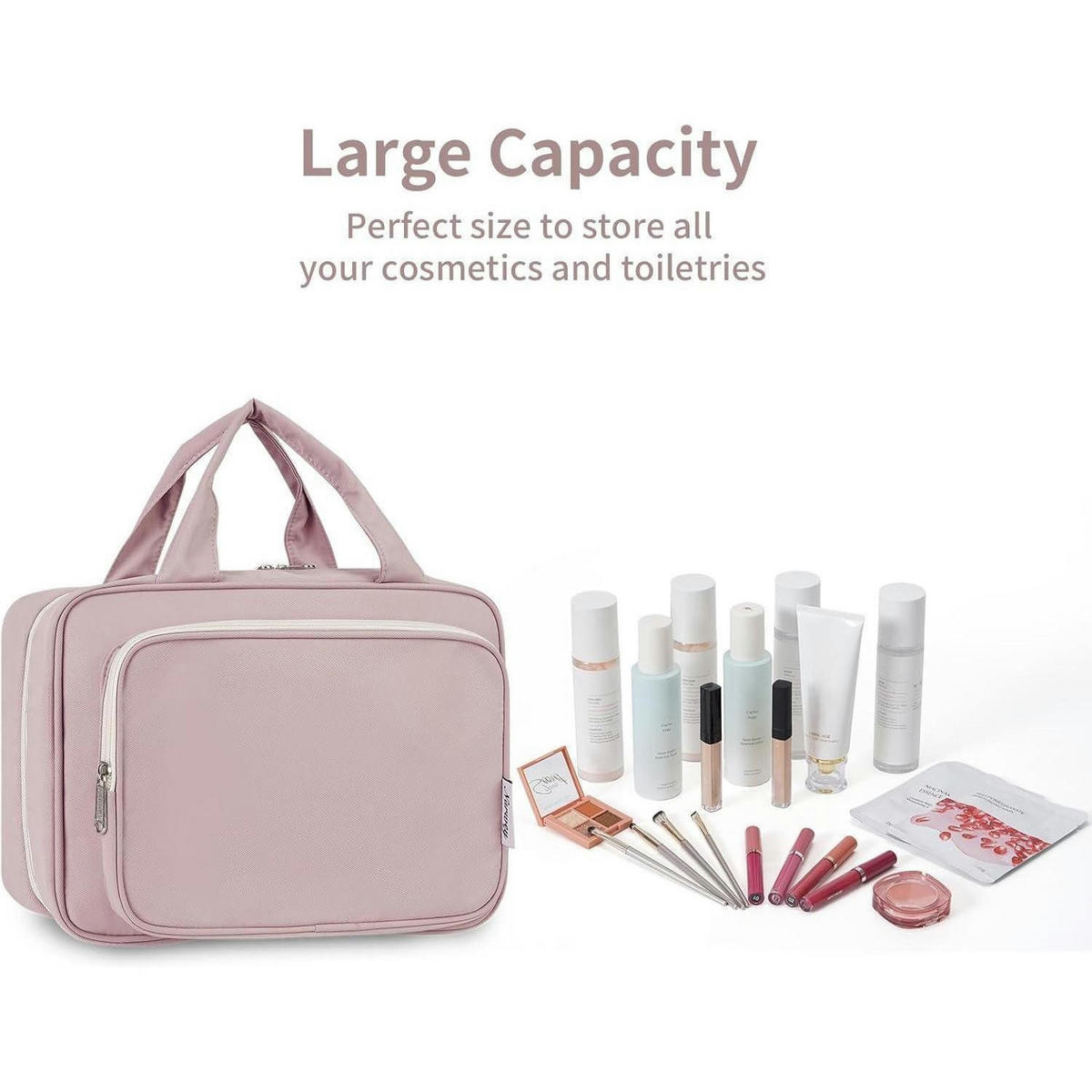 KULTURTASCHE zum Aufhängen Altrosa Medium - Rosa, Textil (5/5/1cm)
