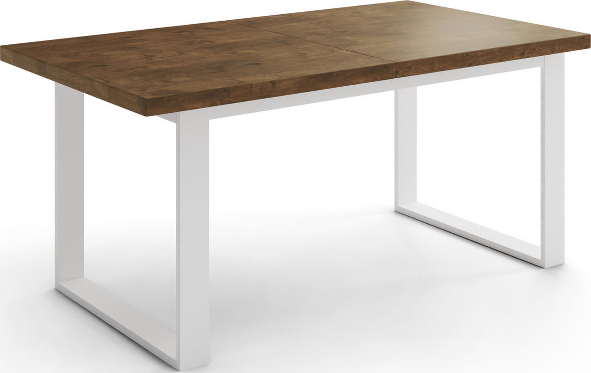 ESSTISCH Sana rechteckig ausziehbar, Lefkas Eiche 140/200/80/75 cm - Alteiche/Weiß, Holzwerkstoff/Metall (140/80/75cm) - WFL GROUP