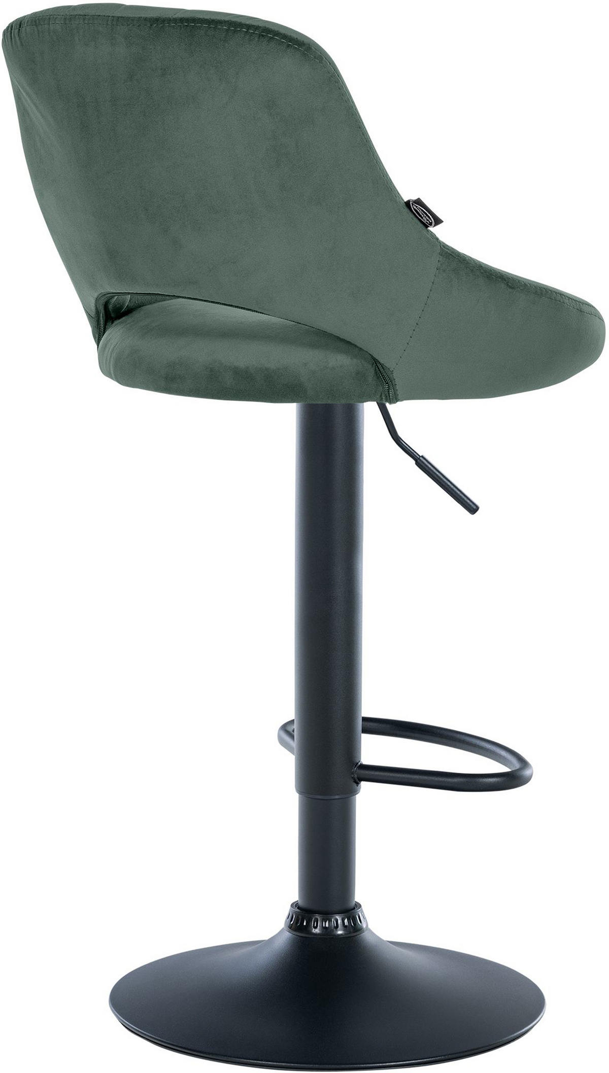 BARHOCKER 2er Set Milos Samt B grün - Schwarz/Grün, Textil/Metall (47/106/48cm) - TPFLiving