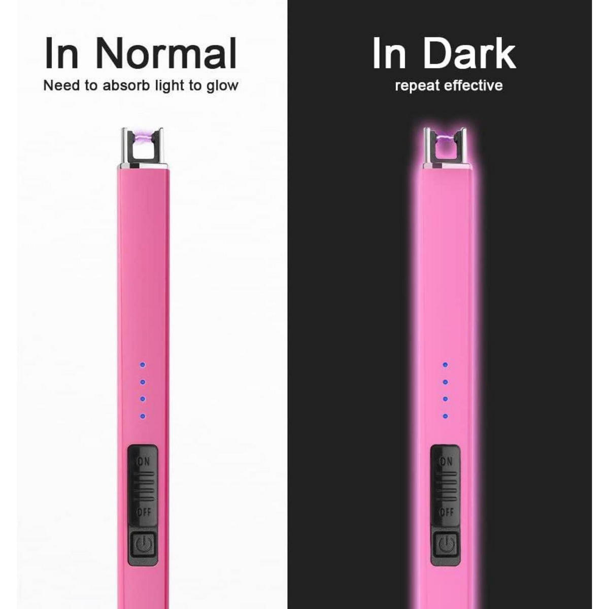 ELEKTRISCHES Feuerzeug Rosa Wiederaufladbar USB Plasma Winddicht - Pink, Kunststoff (4.1/1.4/19.2cm)