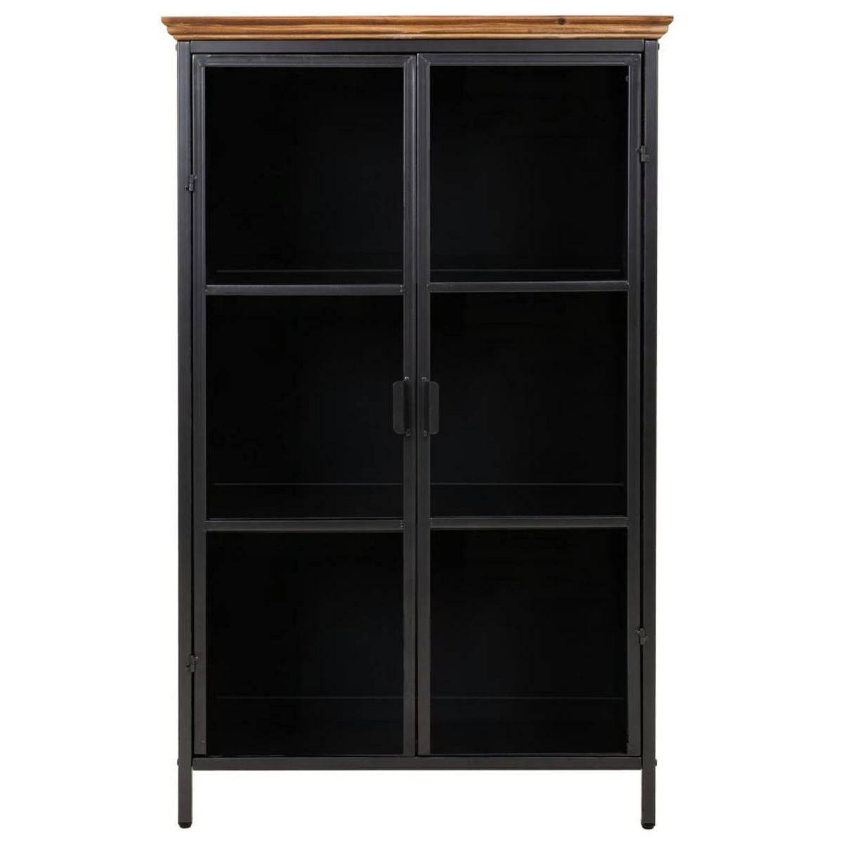 VITRINE aus Metall und Holz, Schwar, 76x37x125 - Multicolor, Metall (76/124.5/37cm) - Wanderlust