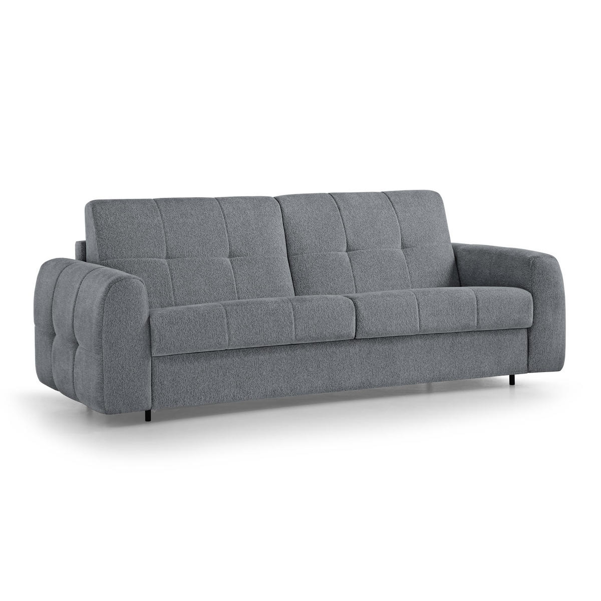 SCHLAFSOFA Pireus mit italienischem Gestell, 180x200, Dunkelgrau - Dunkelgrau/Schwarz, Textil (250/90/100cm) - Beautysofa