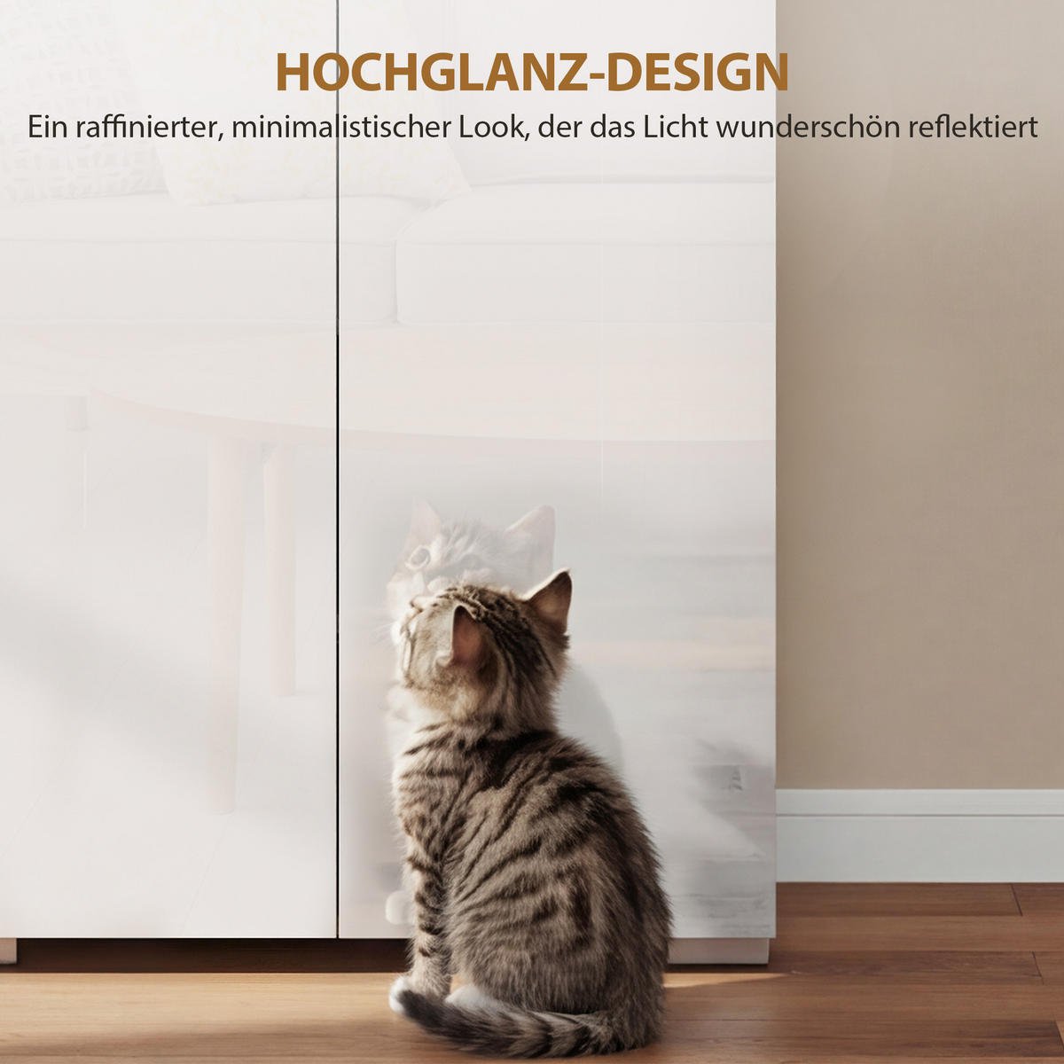 KÜCHENSCHRANK aus MDF 68/34/180 cm Hochglanzweiß - Weiß Hochglanz/Weiß, Holzwerkstoff (34/180/68cm) - HOMCOM