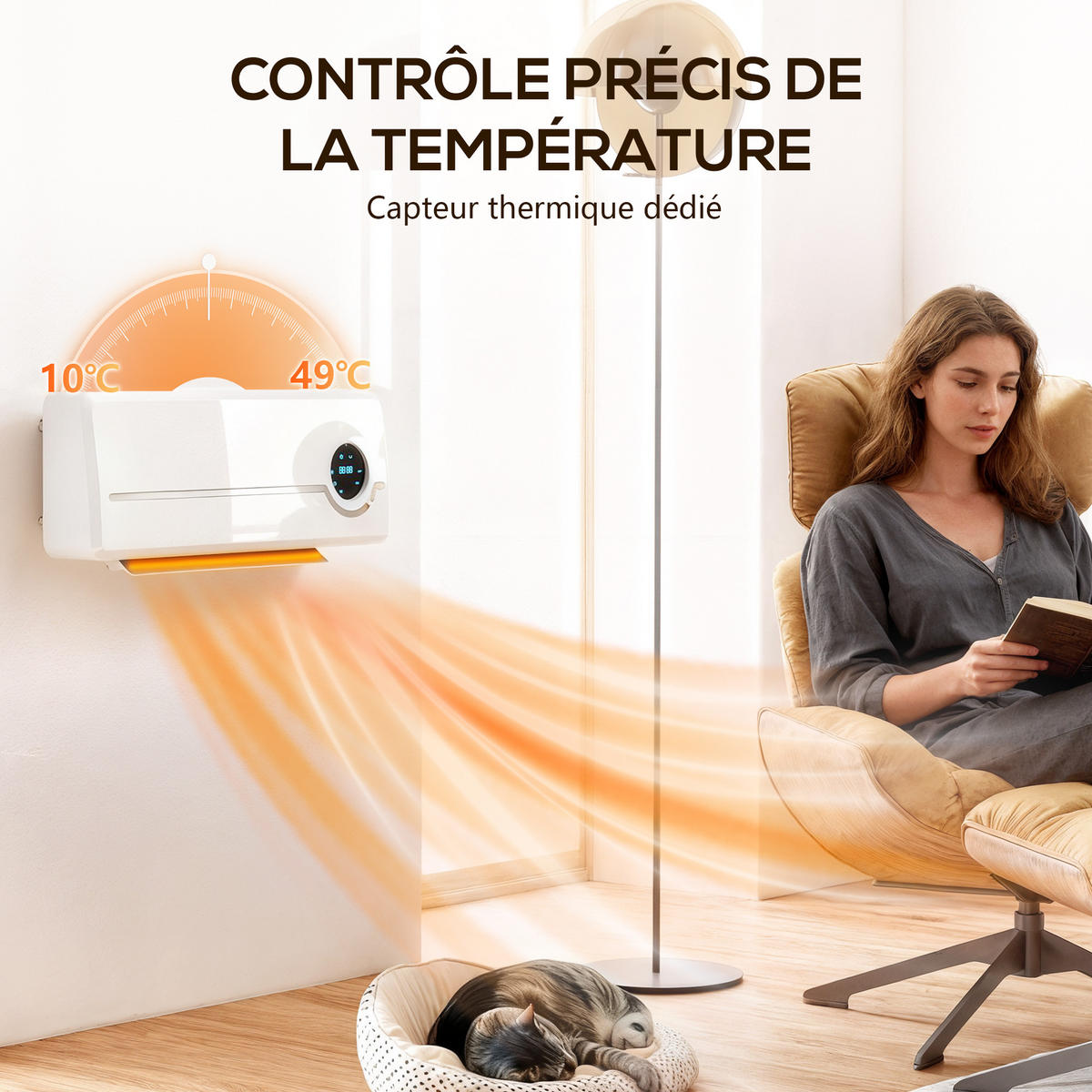HEIZLÜFTER DE-17065 mit Timer & Thermostat Weiß - Weiß, Kunststoff (18.6/12.9/50cm) - ComfortXL