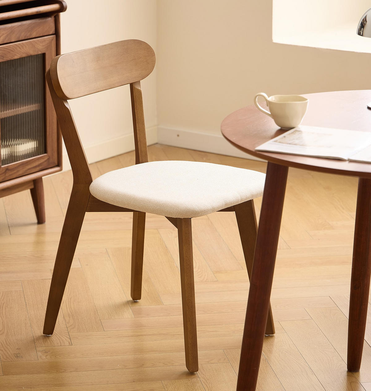 STUHL 2er-Set dunklem Holz Beige - Braun, Holz (41/79/56cm) - Nordlys