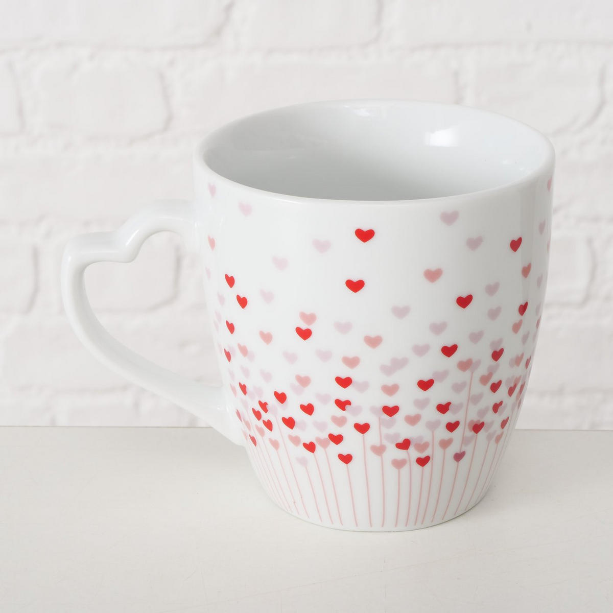 TASSEN für Verliebte Sherine 480 ml 2er-Set - Rot, Keramik (480L) - Boltze Home