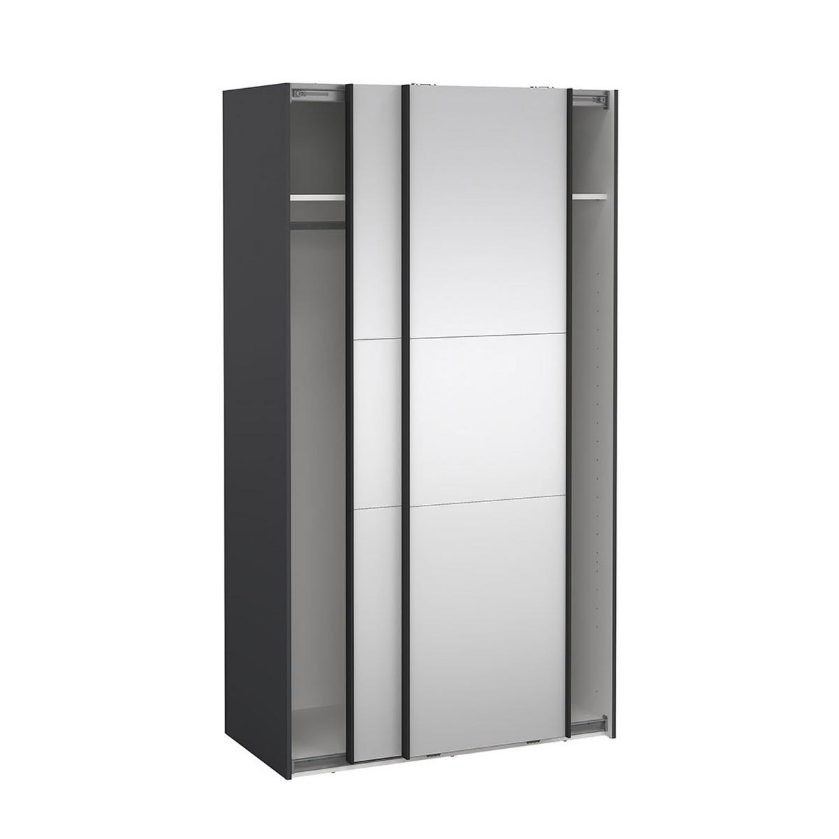 SCHIEBETÜRENSCHRANK, Como, Grau, Holzwerkstoff, 119 x 67 x 221 cm - Grau, Holzwerkstoff (119/221/67cm) - ebuy24