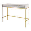SCHMINKTISCH Kioto in Grau mit Metallbeinen - Goldfarben/Grau, Holzwerkstoff/Metall (50/104/77cm) - Ravio