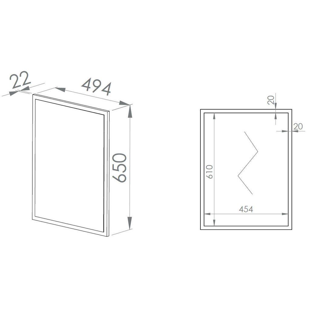 Thumbnail - Feldmann-Wohnen Spiegel, Braun, Holzwerkstoff, 50x82x2 cm, Spiegel, Wandspiegel