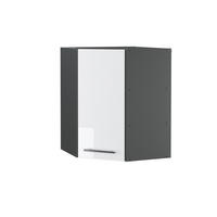 ECKHÄNGESCHRANK Fame-Line Weiß Hochglanz 57 cm - Weiß Hochglanz/Anthrazit, Holzwerkstoff (57/72/34.1cm) - Vicco