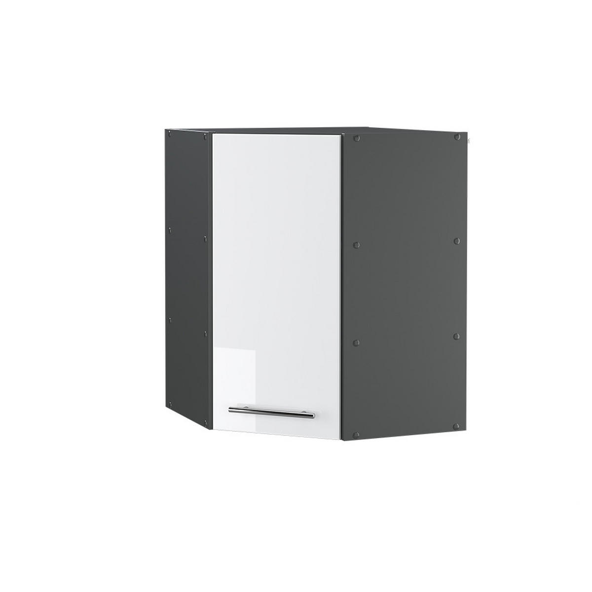 ECKHÄNGESCHRANK Fame-Line Weiß Hochglanz 57 cm - Weiß Hochglanz/Anthrazit, Holzwerkstoff (57/72/34.1cm) - Vicco