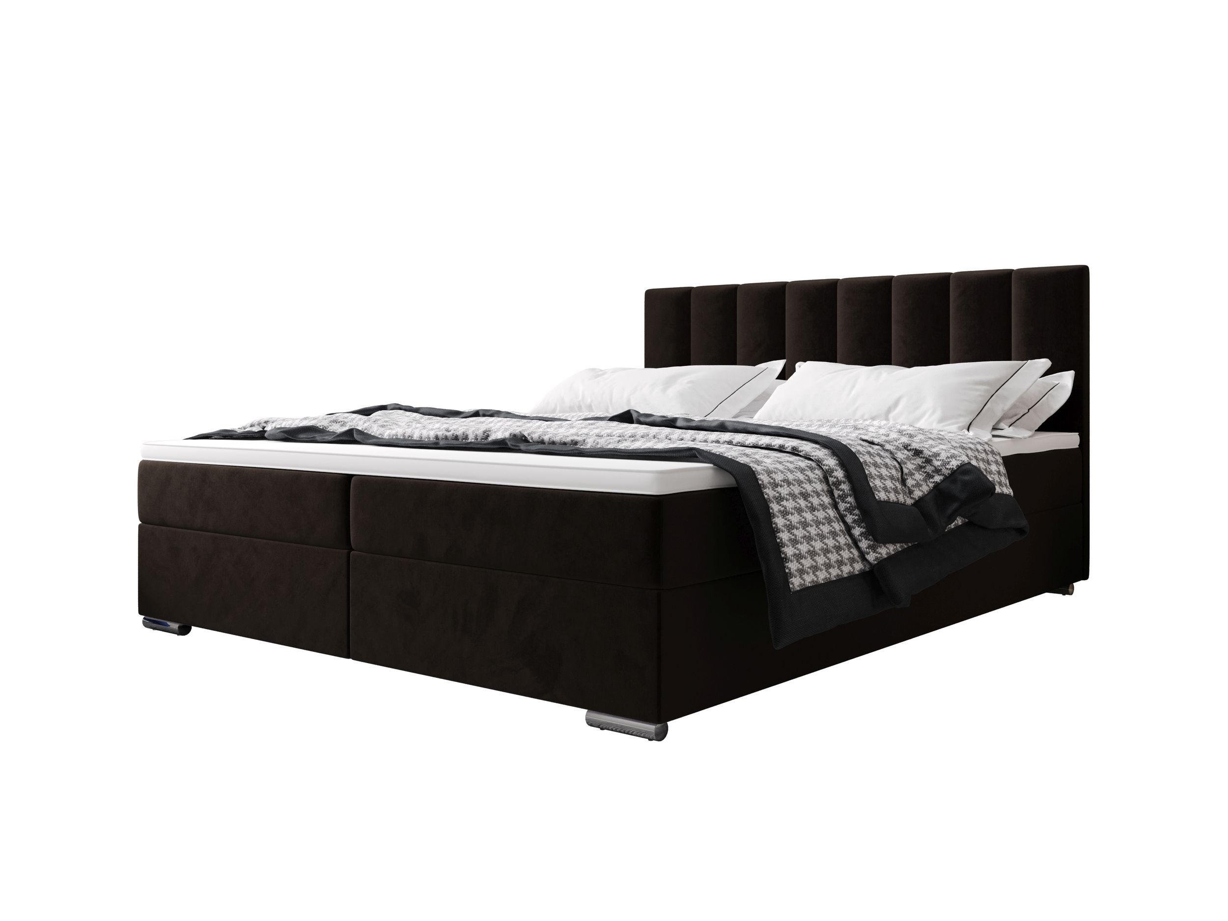BOXBETT ZILANO 2 mit Matratze H3 und Topper 180x200 Itaka 41 - Dunkelbraun, Holz/Textil (180/200cm) - Bedante