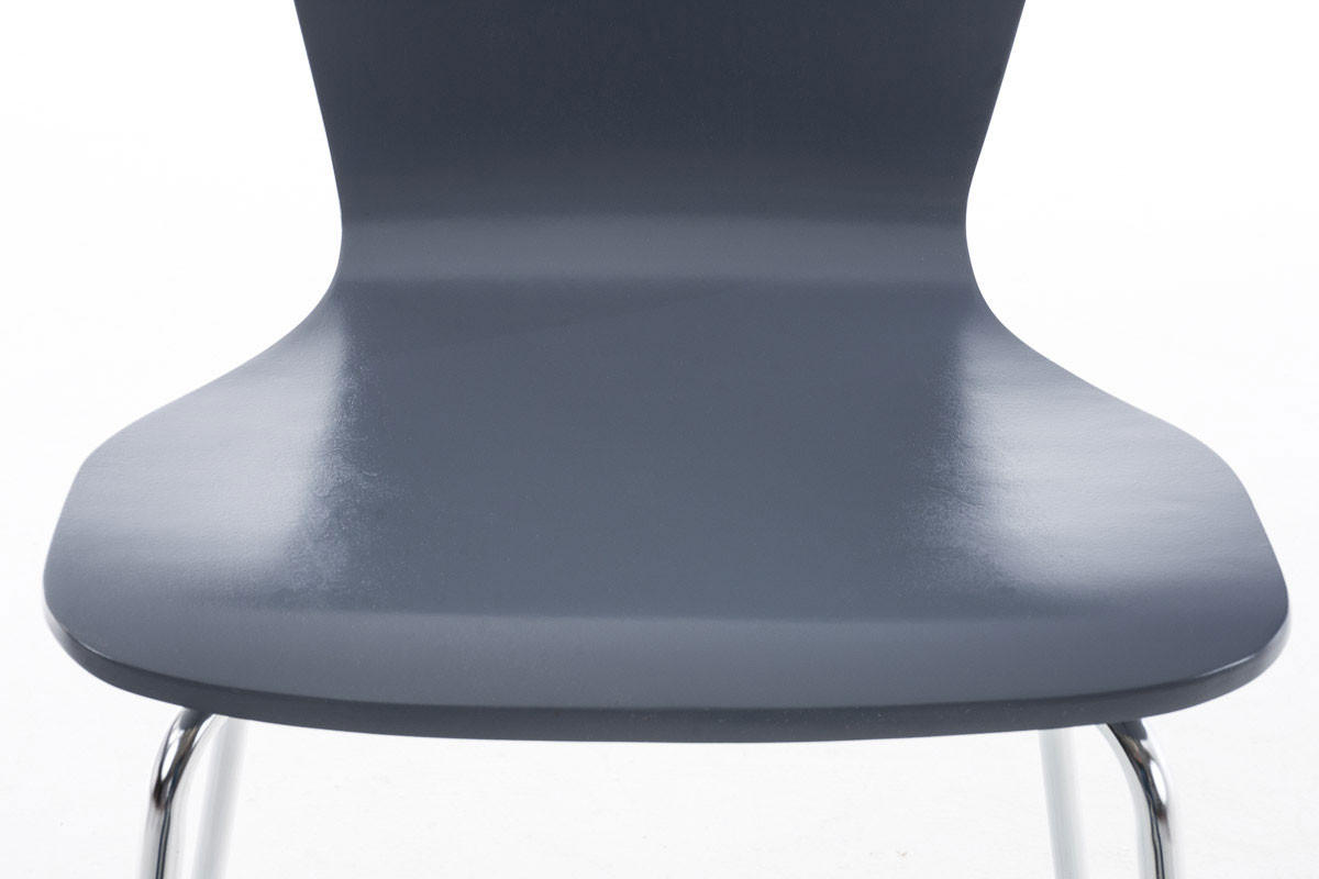 BESUCHERSTUHL Jaron mit Holzsitz und Metallgestell, Farbe: Grau - Chromfarben/Grau, Holz/Metall (43/84/50cm) - TPFLiving