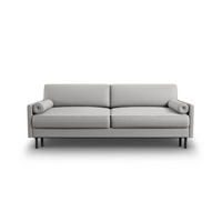 AUSKLAPPBARES-SOFA mit Bettkasten Scott aus strukturiertem Stoff hellgrau 3 Sitzplätze - Hellgrau, Textil (97/87/212cm) - Micadoni