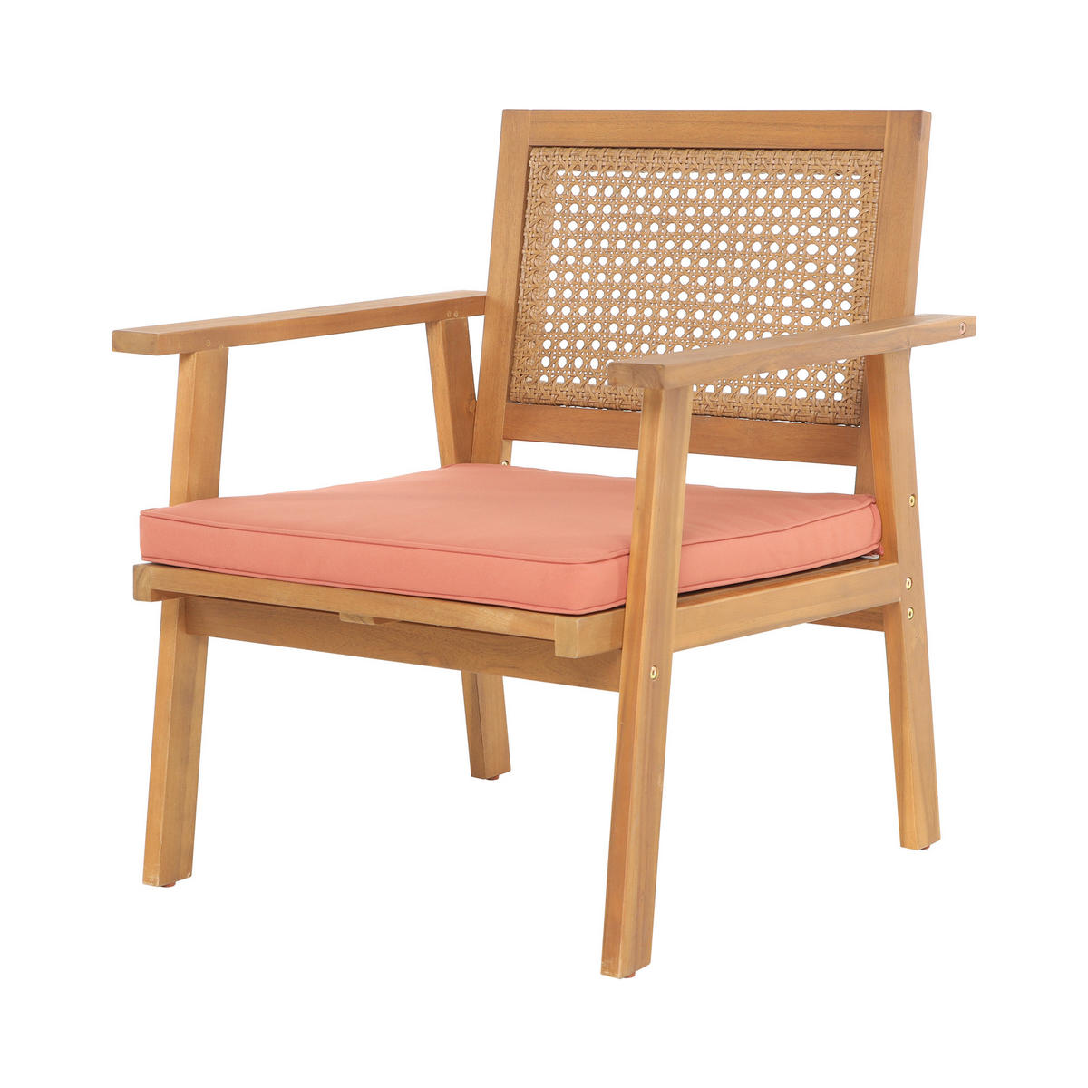 GARTENGARNITUR Rattan - Rosa - Hellrosa, Holz - Nordlys