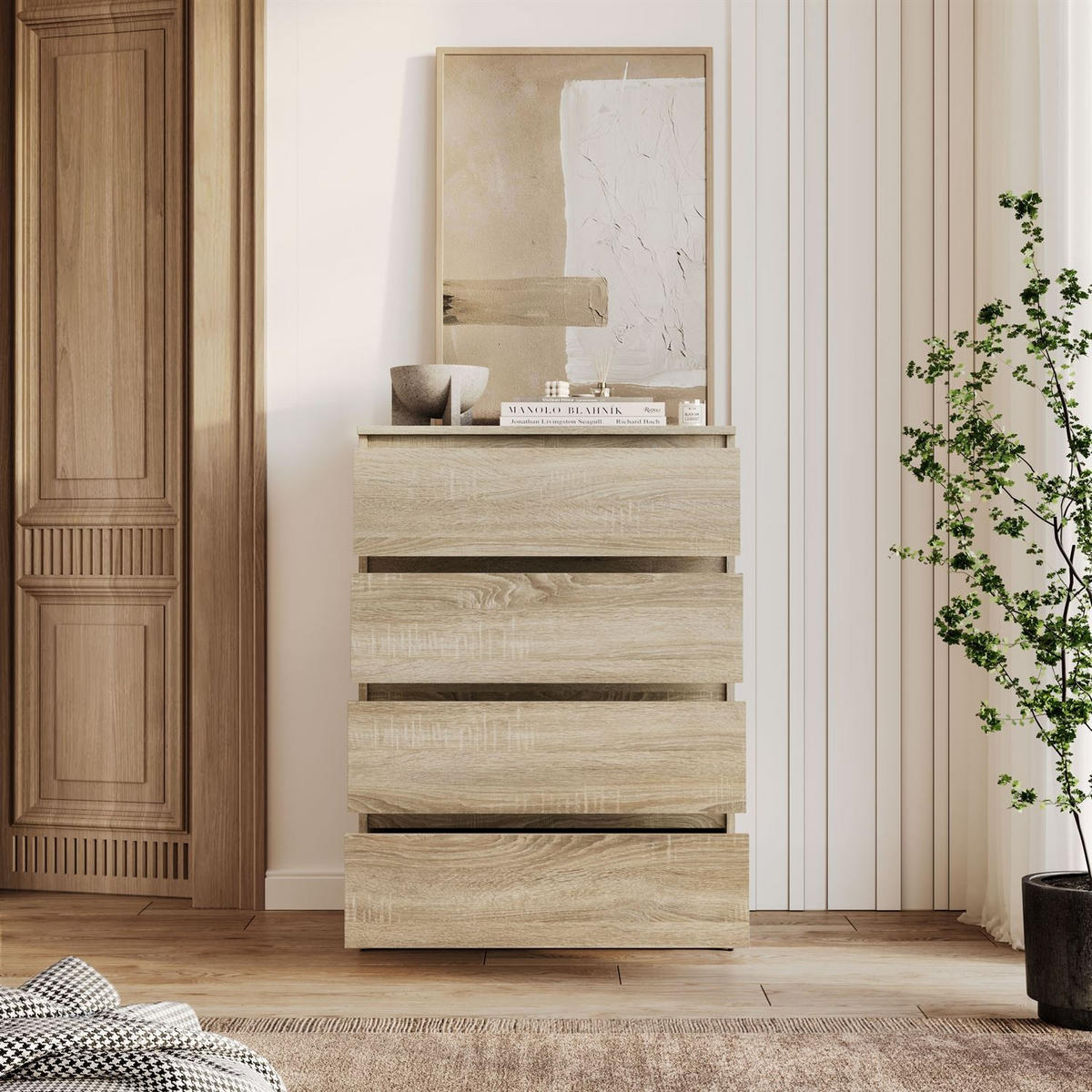 HIGHBOARD HANA M4 70 Sonoma Eiche - Sonoma Eiche, Holzwerkstoff (70/97/40cm) - Lookway