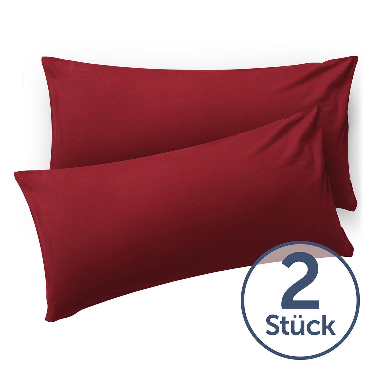 KISSENBEZUG Ellen 45/135 cm, 2er-Set, Dunkelrot - Dunkelrot, Textil (135/45cm) - Blumtal
