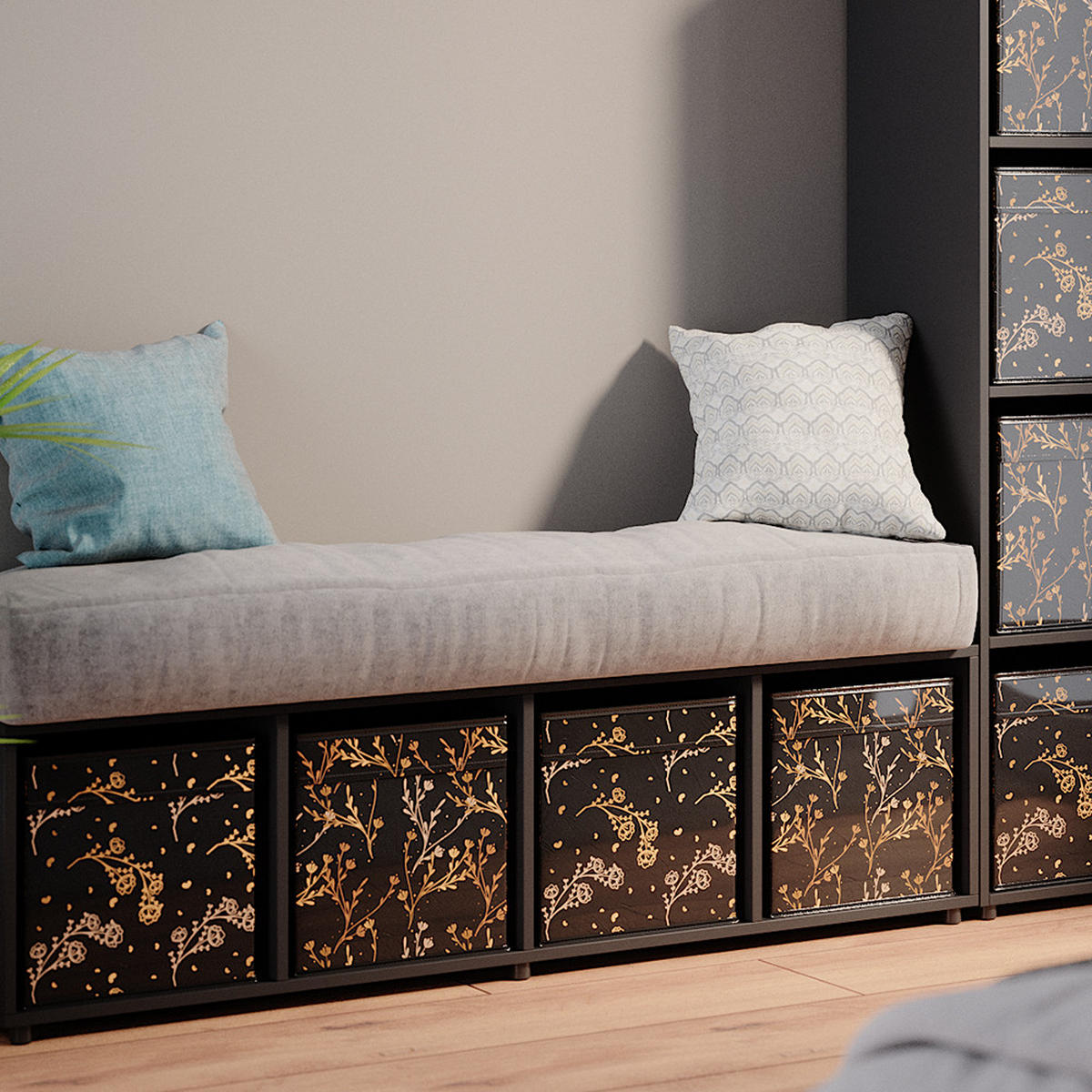 DĚLICÍ STĚNA Ludus Černá - černá, kompozitní dřevo (142.5/36.2/33cm) - Vicco