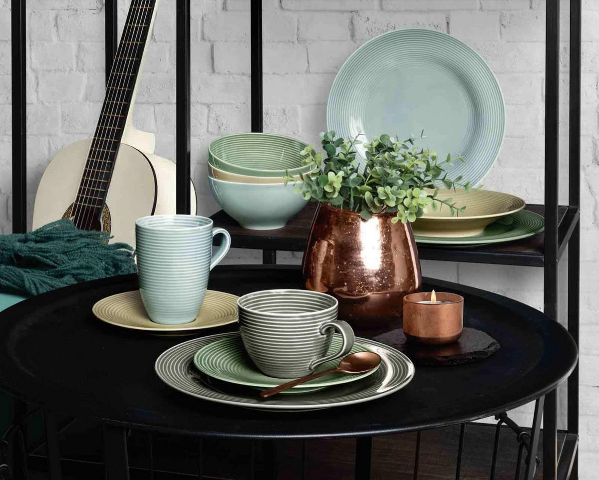 FRÜHSTÜCKSTELLER Beat Color Glaze Salbeigrün ø 23,3 cm 6er Set - Grün, Keramik (23.3cm) - Seltmann Weiden