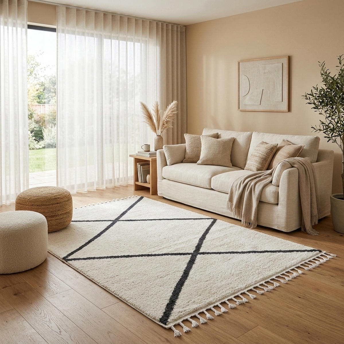 TEPPICH BERBER DESIGN 200/290 Ivory - Creme, Naturmaterialien/Textil (200/290cm) - Consilio Concept