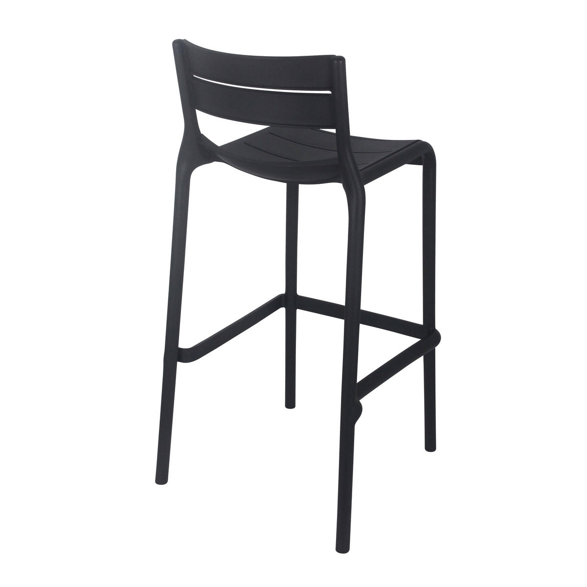 HOCHSTUHL 4-tlg., Schwarz - Schwarz, Kunststoff (49/51cm) - Oviala