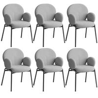 STUHL 6er Set Scandi Belastbarkeit 120 kg 61 5 x 62 x 90 - Hellgrau, Kunststoff (62/90/61.5cm) - tectake